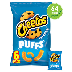 Cheetos Cheese Puffs, 6 x 13g, front of pack, available at crisps.biz