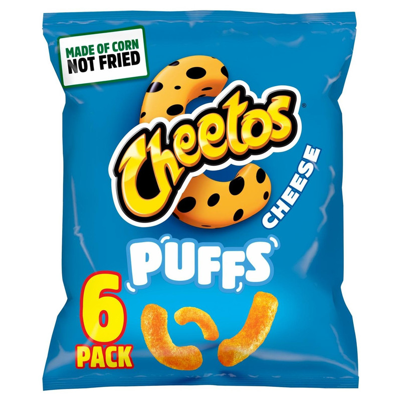 Cheetos Cheese Puffs, 6 x 13g, pack shot 2, available at crisps.biz