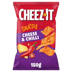 Cheez-It Cheese and Chilli Thin and Crispy Baked Snacks, 150g, front of pack, available at crisps.biz