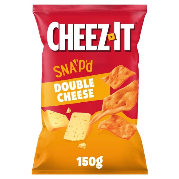 Cheez-It Double Cheese Thin and Crispy Baked Snacks, 150g, front of pack, available at crisps.biz