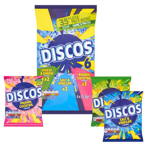 Discos Variety Crisps, 6 x 25.5g, pack shot 4, available at crisps.biz