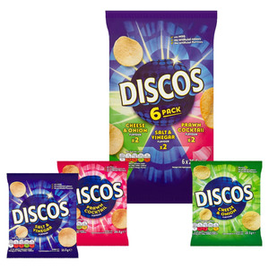 Discos Variety Crisps, 6 x 25.5g, pack shot 5, available at crisps.biz