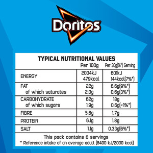 Doritos Cool Original Tortilla Chips, 180g, pack shot 4, available at crisps.biz
