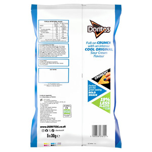 Doritos Cool Original Tortilla Chips, 5 x 30g, pack shot 2, available at crisps.biz