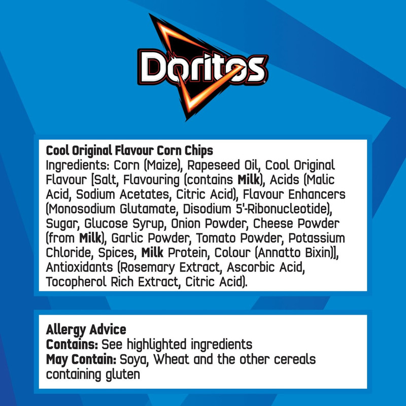 Doritos Cool Original Tortilla Chips, 5 x 30g, pack shot 3, available at crisps.biz