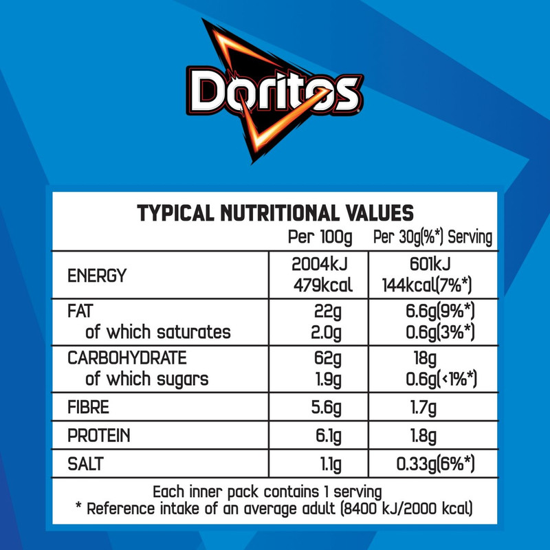 Doritos Cool Original Tortilla Chips, 5 x 30g, pack shot 4, available at crisps.biz