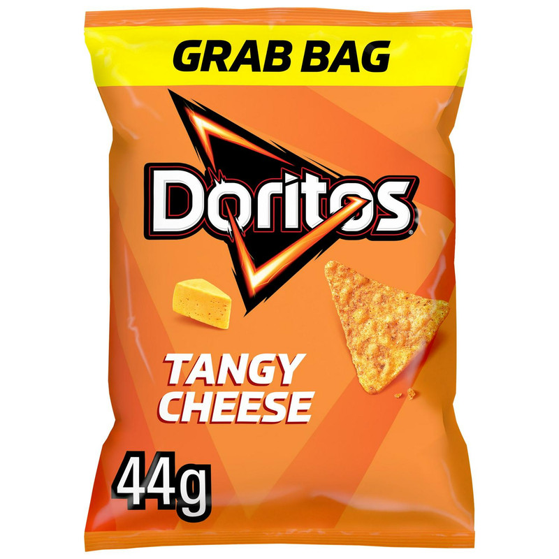 Doritos Tangy Cheese Tortilla Chips, 44g, front of pack, available at crisps.biz
