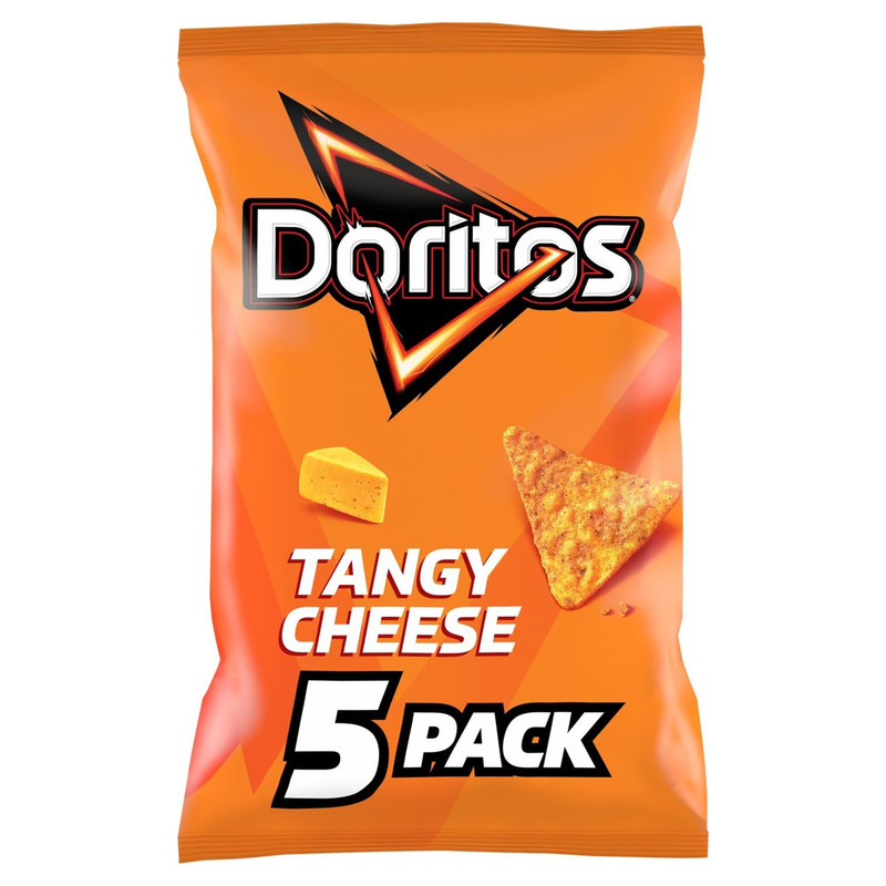 Doritos Tangy Cheese Tortilla Chips, 5 x 30g, front of pack, available at crisps.biz