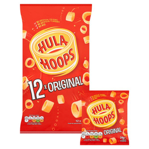 Hula Hoops Original Potato Rings, 12 x 24g, pack shot 2, available at crisps.biz