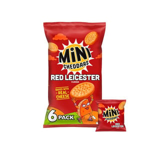 Jacob's Mini Cheddars Red Leicester Snacks, 6 x 23g, pack shot 2, available at crisps.biz