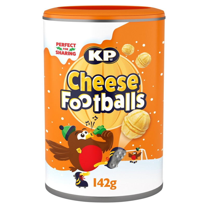 KP Cheese Footballs, 142g, pack shot 3, available at crisps.biz