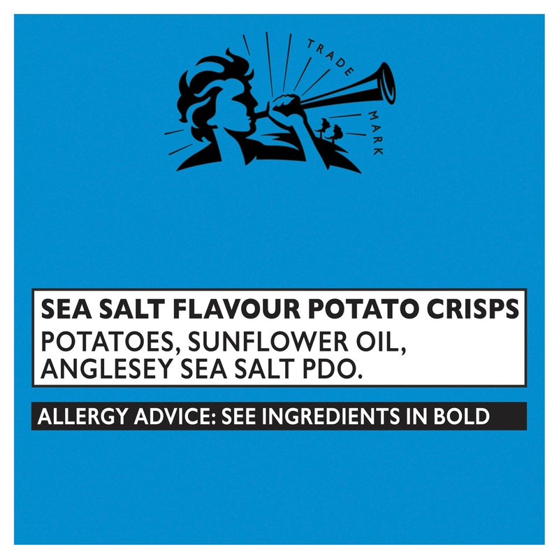 Pipers Anglesey Sea Salt Crisps, 150g, pack shot 4, available at crisps.biz