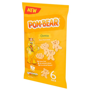 Pom-Bear Cheese Snacks, 6 x 13g, pack shot 4, available at crisps.biz