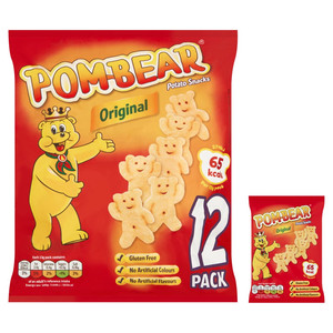 Pom-Bear Original Snacks, 12 x 13g, pack shot 2, available at crisps.biz