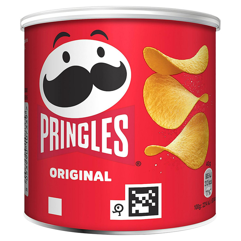 Pringles Original Crisps, 40g, front of pack, available at crisps.biz