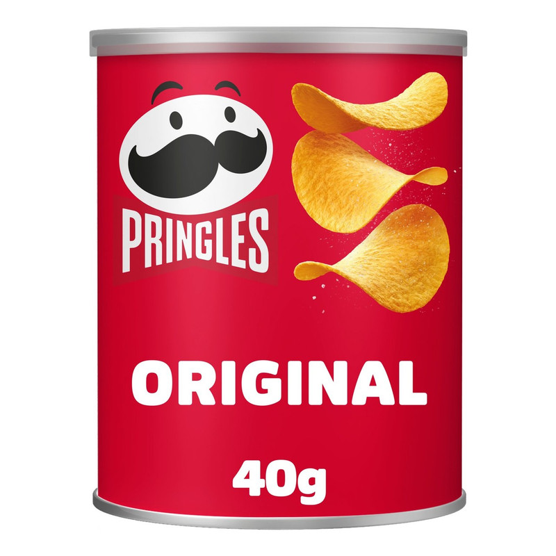 Pringles Original Crisps, 40g, pack shot 2, available at crisps.biz