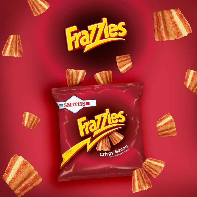 Smiths Frazzles Bacon Snacks, 120g, pack shot 2, available at crisps.biz