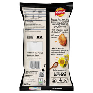 Walkers BBQ Sauce Crisps, 6 x 25g, pack shot 2, available at crisps.biz