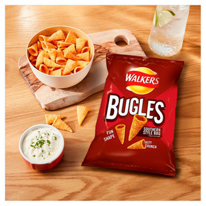 Walkers Bugles Southern Style BBQ Snacks, 110g, pack shot 4, available at crisps.biz