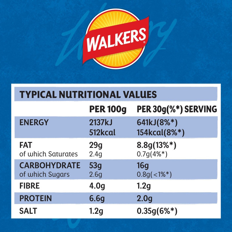 Walkers Cheese and Onion Crisps, 150g, pack shot 5, available at crisps.biz