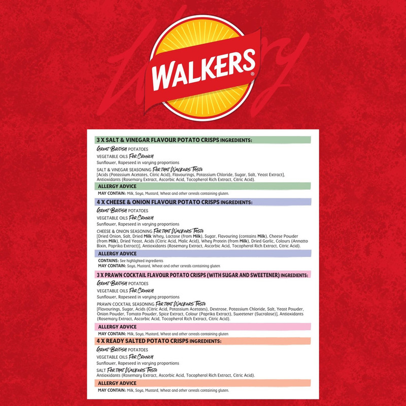 Walkers Classic Variety Crisps, 14 x 25g, pack shot 3, available at crisps.biz