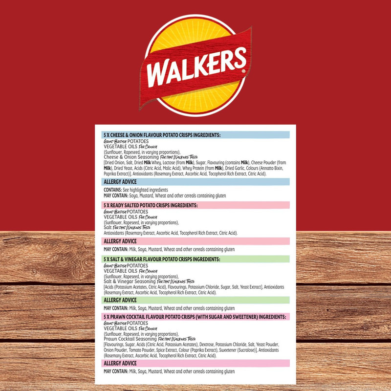 Walkers Classic Variety Crisps, 20 x 25g, pack shot 2, available at crisps.biz
