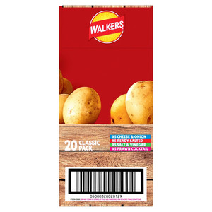 Walkers Classic Variety Crisps, 20 x 25g, pack shot 4, available at crisps.biz
