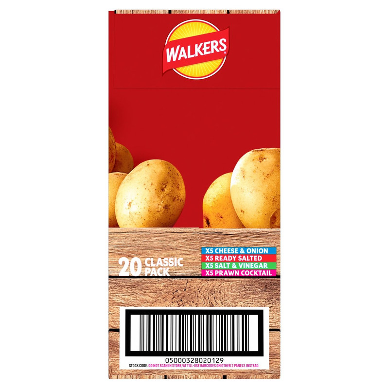 Walkers Classic Variety Crisps, 20 x 25g, pack shot 4, available at crisps.biz