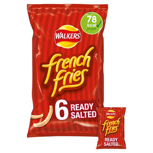 Walkers French Fries Ready Salted Snacks, 6 x 18g, pack shot 2, available at crisps.biz