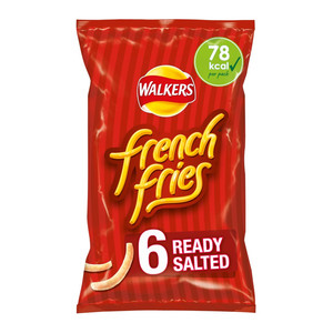 Walkers French Fries Ready Salted Snacks, 6 x 18g, pack shot 3, available at crisps.biz