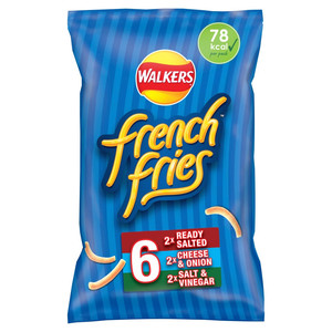 Walkers French Fries Variety Snacks, 6 x 18g, pack shot 2, available at crisps.biz