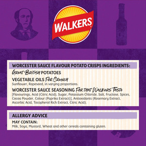 Walkers Lea and Perrins Worcester Sauce Crisps, 6 x 25g, pack shot 4, available at crisps.biz