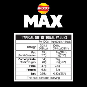 Walkers Max Punchy Paprika Crisps, 50g, pack shot 4, available at crisps.biz