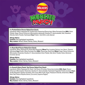 Walkers Monster Munch Variety Snacks, 12 x 20g, pack shot 4, available at crisps.biz