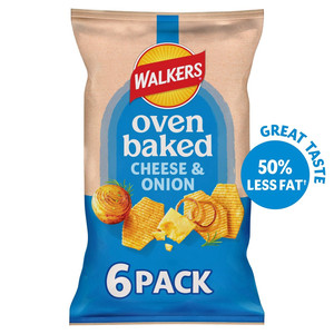 Walkers Oven Baked Cheese and Onion Crisps, 6 x 22g, pack shot 5, available at crisps.biz