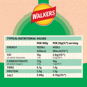 Walkers Oven Baked Salt and Vinegar Crisps, 6 x 22g, pack shot 4, available at crisps.biz