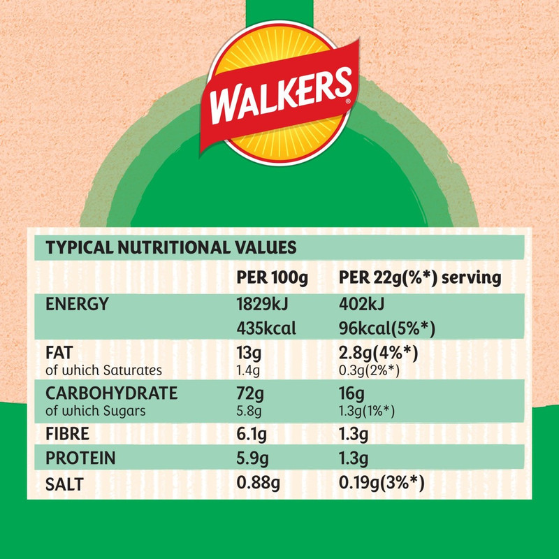 Walkers Oven Baked Salt and Vinegar Crisps, 6 x 22g, pack shot 4, available at crisps.biz