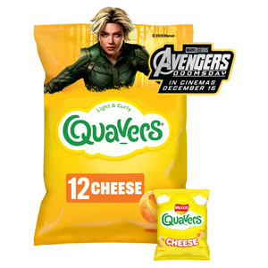 Walkers Quavers Cheese Snacks, 12 x 16g, pack shot 5, available at crisps.biz