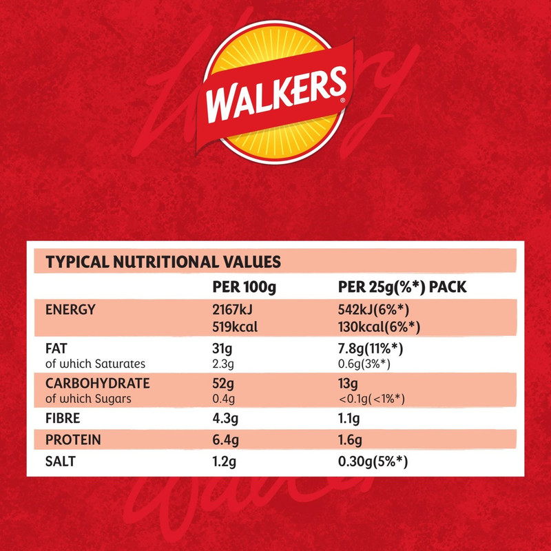 Walkers Ready Salted Crisps, 14 x 25g, pack shot 2, available at crisps.biz