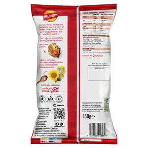 Walkers Ready Salted Crisps, 150g, pack shot 2, available at crisps.biz