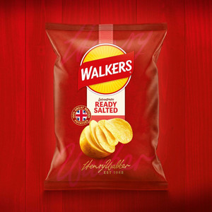 Walkers Ready Salted Crisps, 150g, pack shot 3, available at crisps.biz