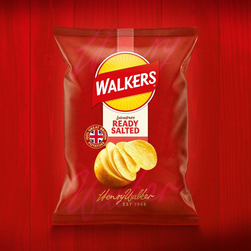 Walkers Ready Salted Crisps, 150g, pack shot 3, available at crisps.biz