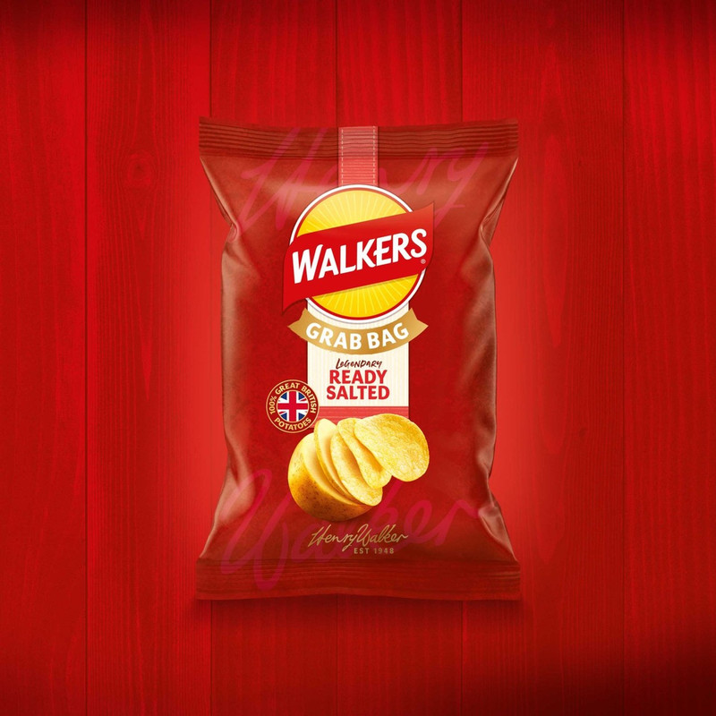 Walkers Ready Salted Crisps, 45g, pack shot 2, available at crisps.biz