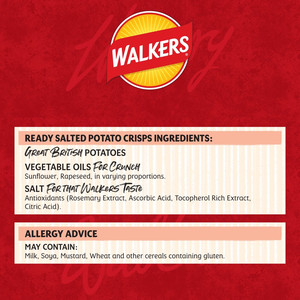 Walkers Ready Salted Crisps, 6 x 25g, pack shot 4, available at crisps.biz