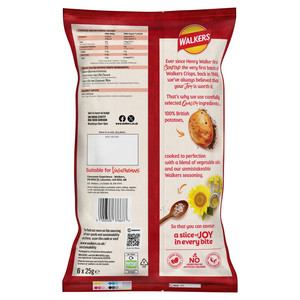 Walkers Ready Salted Crisps, 6 x 25g, pack shot 5, available at crisps.biz