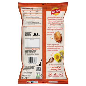 Walkers Roast Chicken Crisps, 6 x 25g, pack shot 2, available at crisps.biz