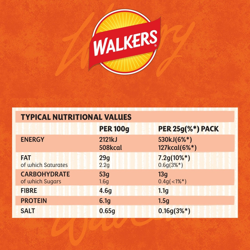 Walkers Roast Chicken Crisps, 6 x 25g, pack shot 4, available at crisps.biz