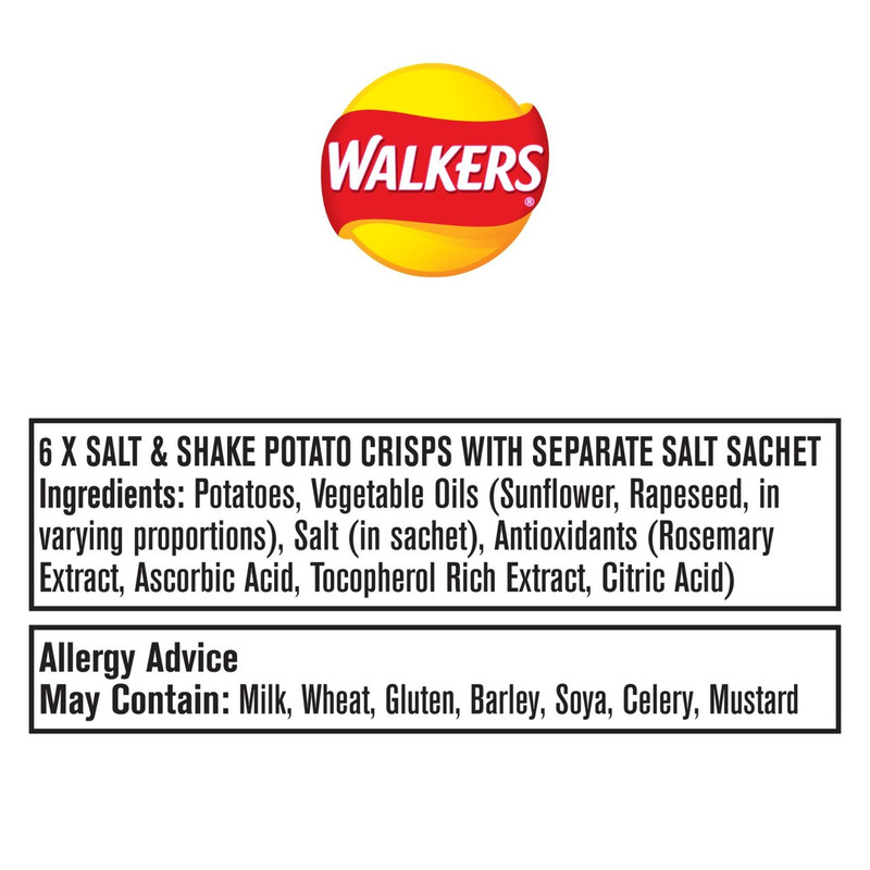 Walkers Salt and Shake Crisps, 6 x 24g, pack shot 2, available at crisps.biz
