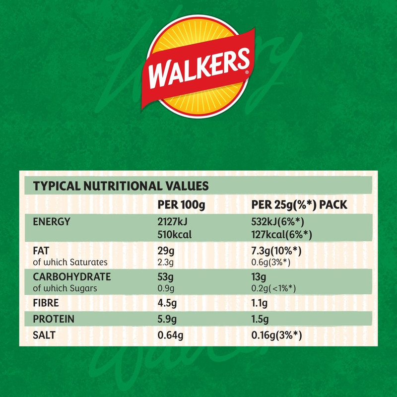 Walkers Salt and Vinegar Crisps, 6 x 25g, pack shot 4, available at crisps.biz