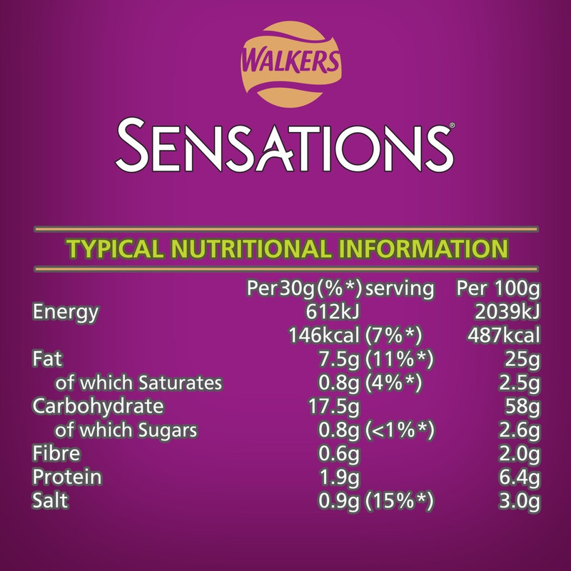 Walkers Sensations Lime and Coriander Chutney Poppadoms, 82.5g, pack shot 5, available at crisps.biz